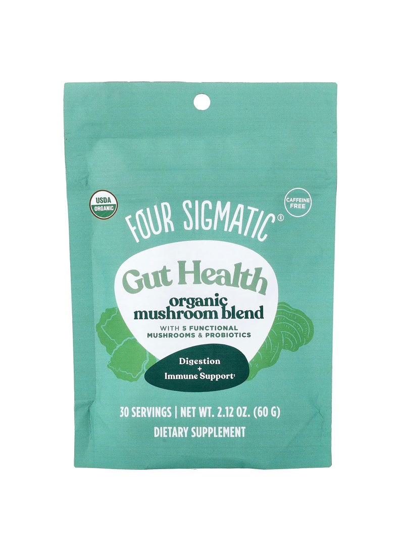 Gut Health, Organic Mushroom Blend, Caffeine Free, 2.12 oz (60 g)